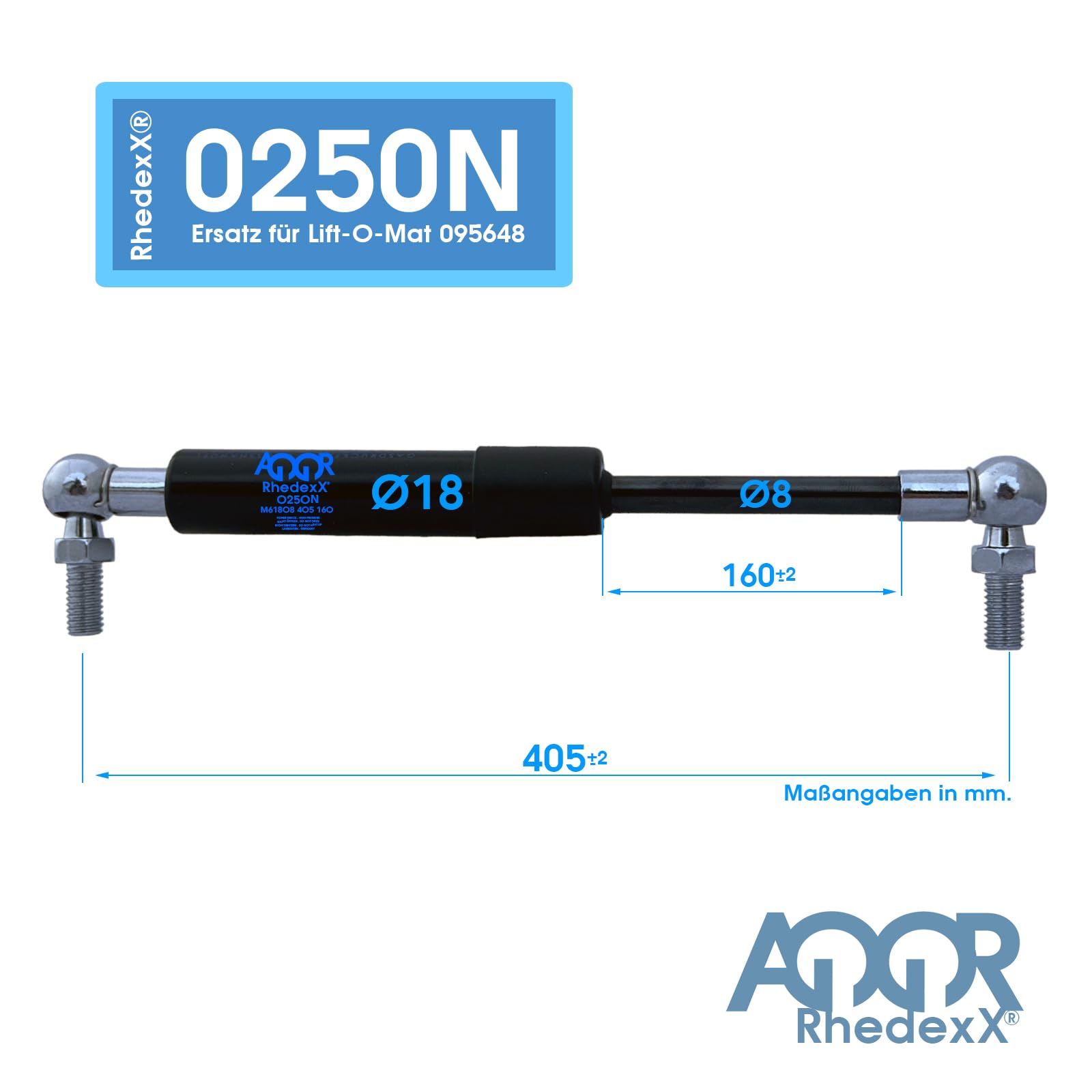 RhedexX® Gasveren 083607 0400N vervanging voor Stabilus Lift-O-Mat, gasveer met M8 hoekgewricht kogelkop gasdrukdemper kogelgewricht lengte 405 mm, slag -160 mm, kracht-400N (400N - 083607 RhedexX® Gasveren 083607 0400N vervanging voor Stabilus Lift-O-Mat, gasveer met M8 hoekgewricht kogelkop gasdrukdemper kogelgewricht lengte 405 mm, slag -160 mm, kracht-400N (400N - 083607