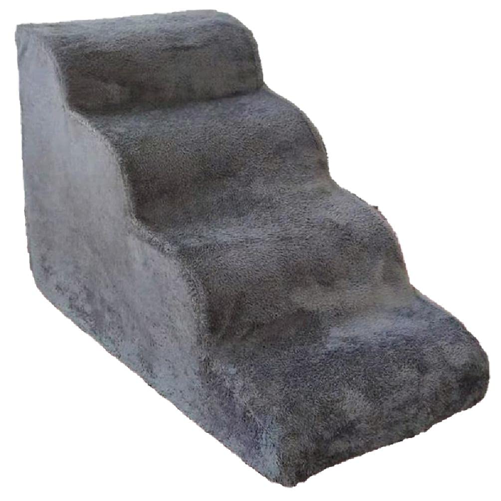 YdhHigh Density Foam Dog Steps 4 Tiers, Extra Wide Deep Pet Steps, Non-Slip Pet Stairs, Dog Ramp for Bed, Soft Foam Dog Ladder, for Older Dogs Injured, Older Pets, Cats with Joint Pain