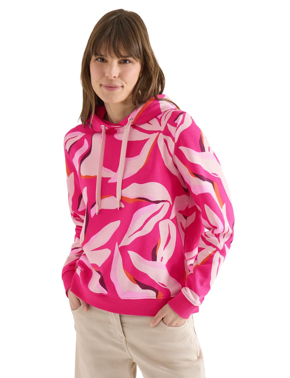 Cecil Hoodie with Floral Pattern Beetroot Pink L