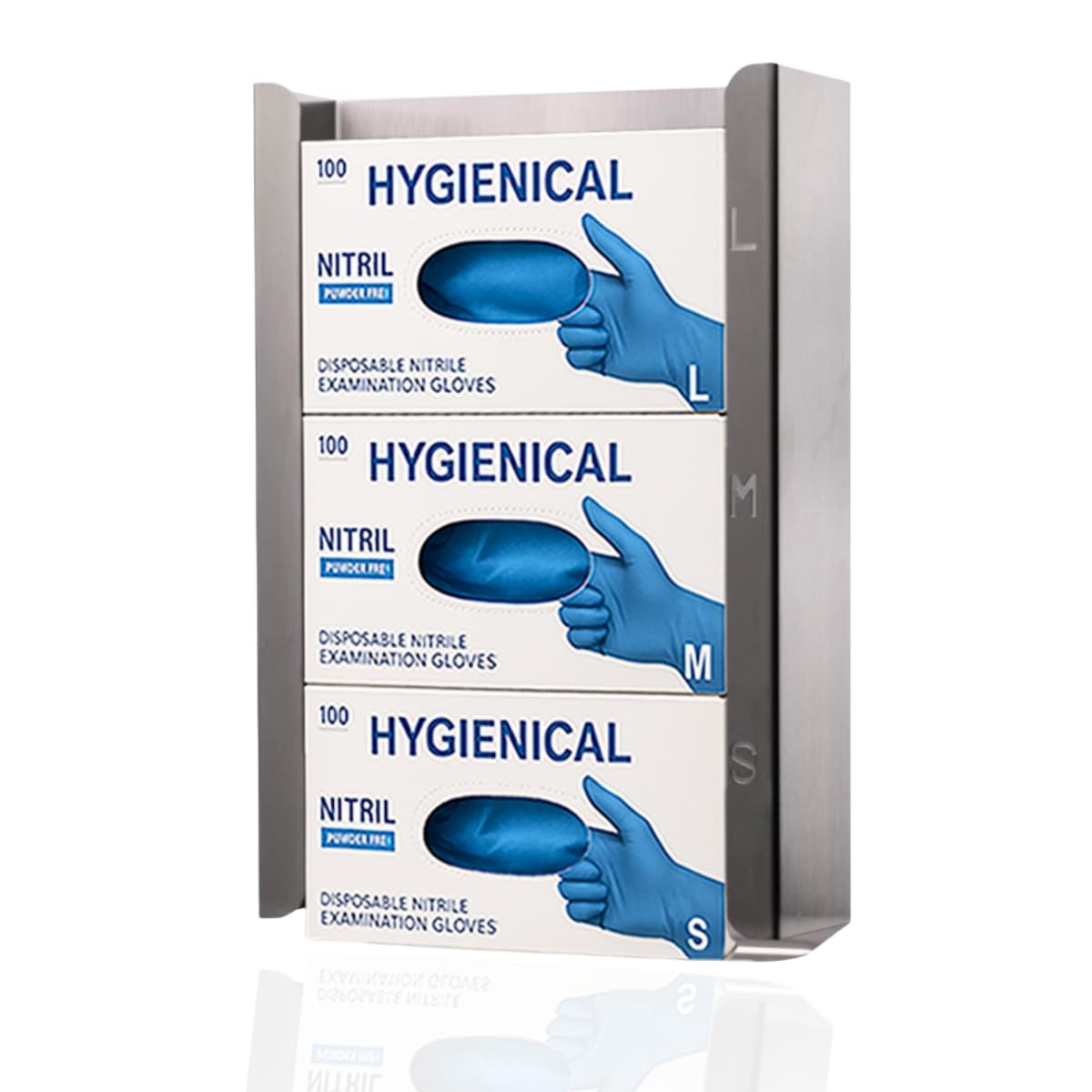 Handschuhspender, Einweghandschuh-Halter, Handschuhe-Dispenser, Spender für 3 Handschuhboxen ACRYL/EDELSTAHL, Größe:Edelstahl Gewerbe, Industrie & Wissenschaft
