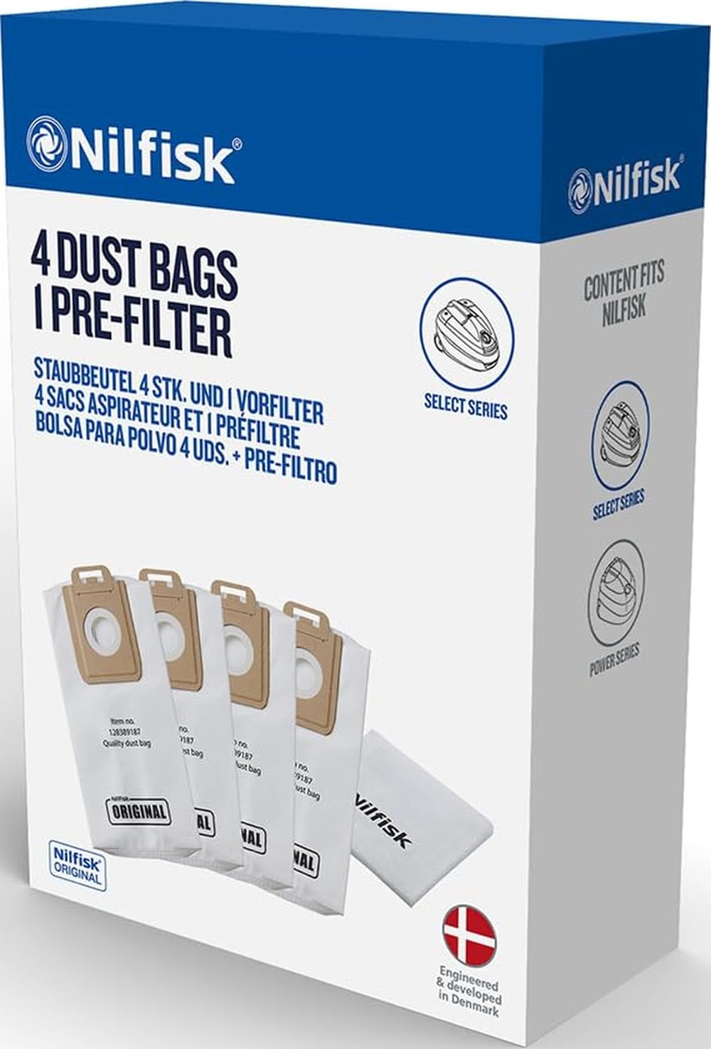 Nilfisk Staubsaugerbeutel P10-P40, 4 St., 1 Filter, Weiß,1 - Pack
