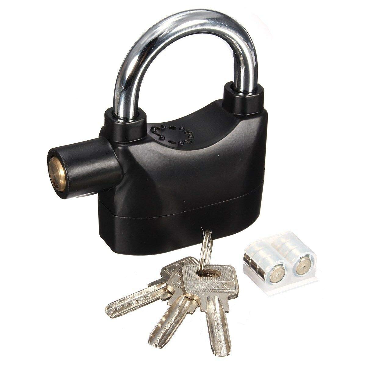 Xample® Motion Sensor Alarm Padlock SHED Bike Lock Motorbike Anti Theft Alarm Lock Motion Sensor Security Waterproof Bike Garage ALARMED Heavy Duty Wireless Siren Lock