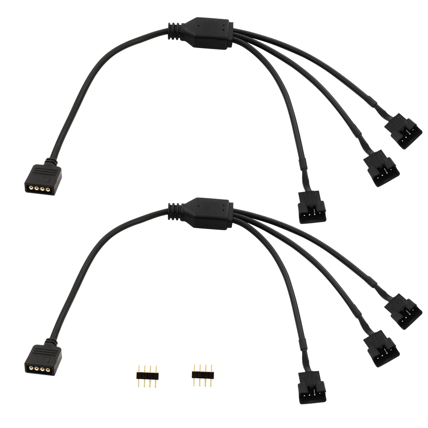 PATIKIL Cavo Divisore 12V 4 Pin SM4P Femmina Per Ventole PWM E LED ARGB - 2 Pezzi Da 30.5cm Per Scheda Madre PC