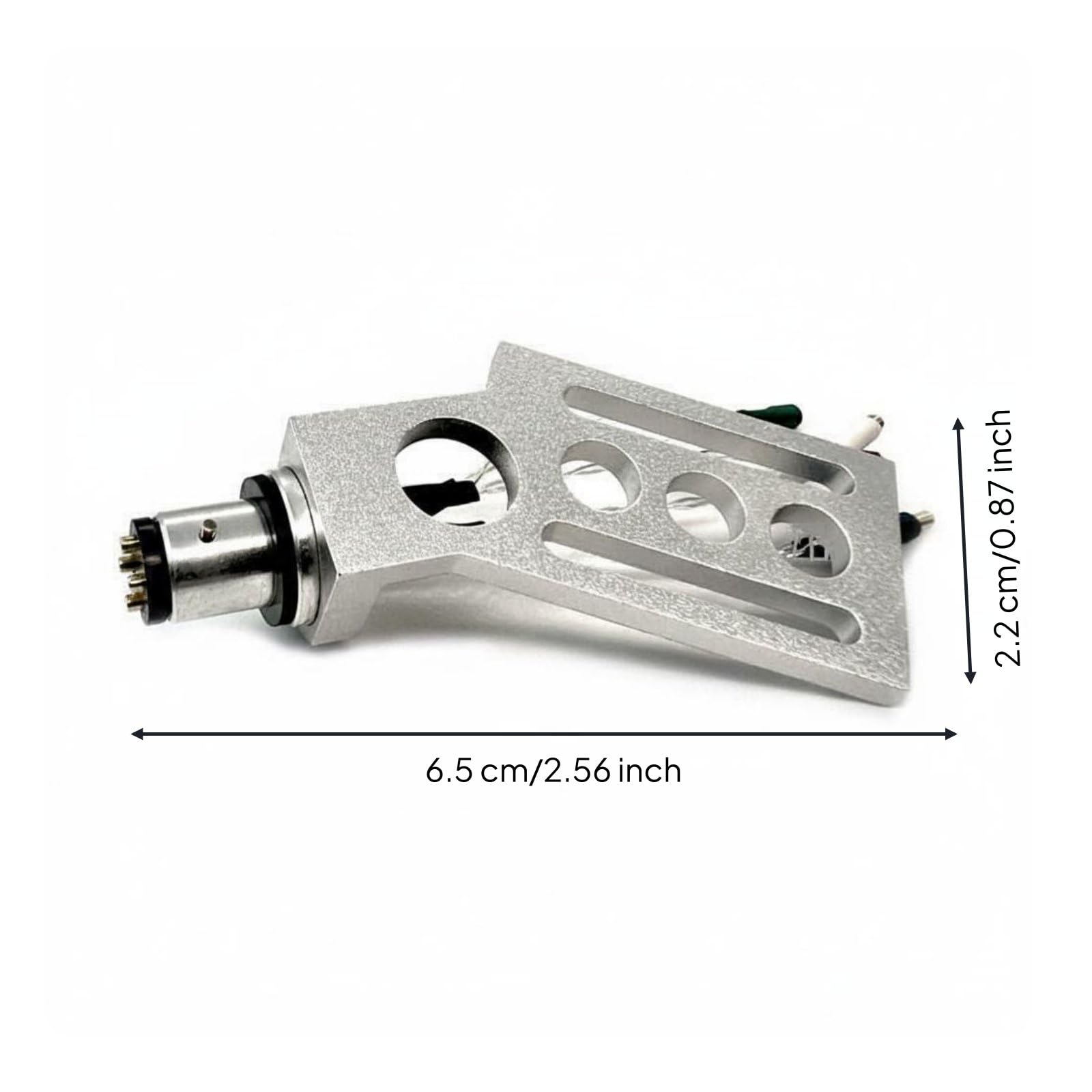 Portacápsulas de Tocadiscos Headshell Portacápsulas Portaagujas Brazo Fonocaptor con Ajuste Fácil y Conexión Fiable para Canales Estéreo Adecuado para, Plateado