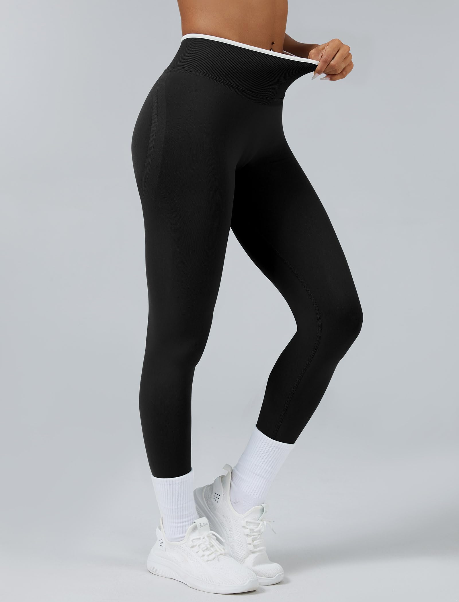 Odizli Leggings deportivos para mujer, cintura alta, push up, forma de botín, opacos, para gimnasio, yoga, largos, leggins deportivos