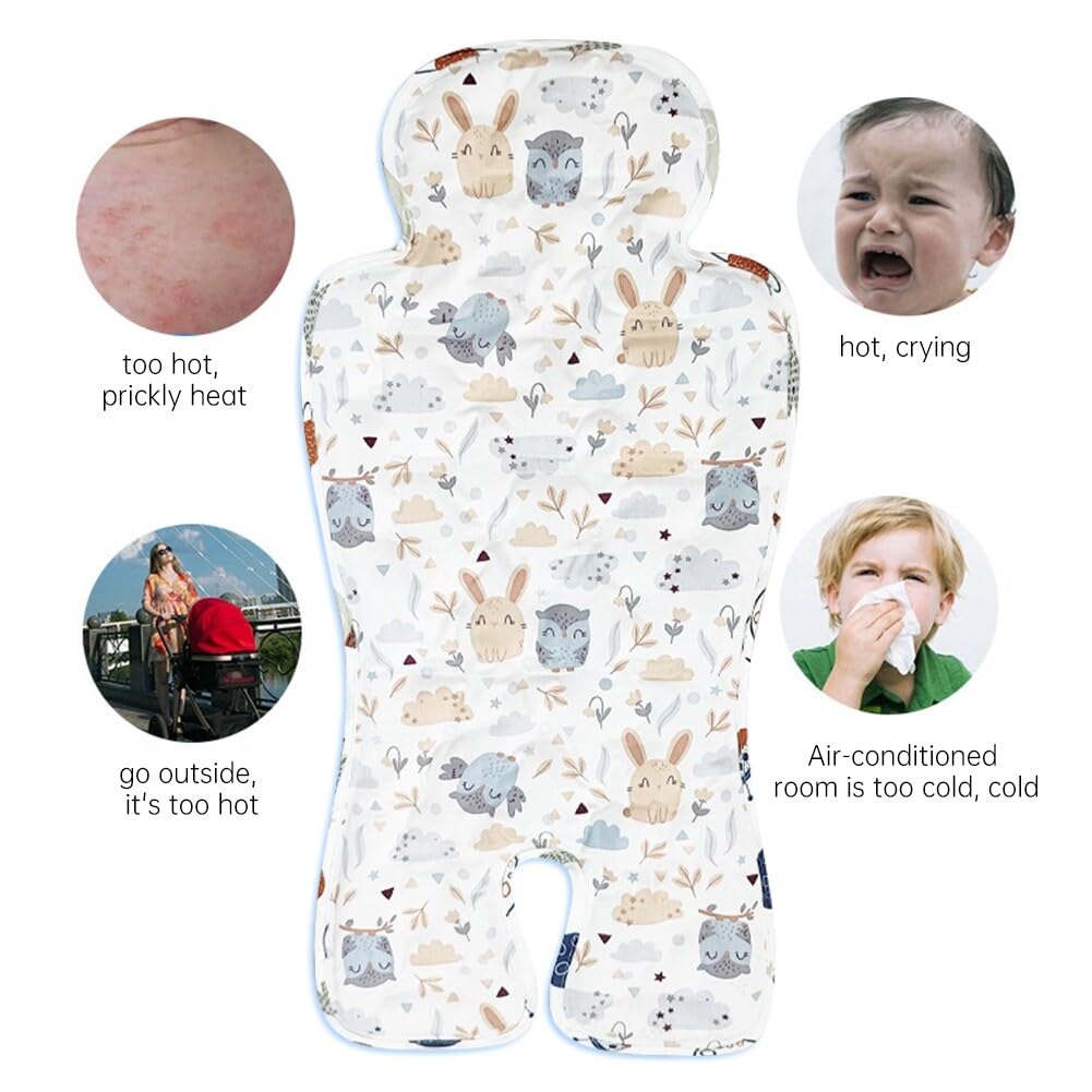JAWSEU Assise Universelle Poussette Été, Coussin de Refroidissement pour Bébé Coussin de Siège Poussette Confortable Et Respirant Cool Summer Baby Housse de Siège Universelle pour Poussette Landau