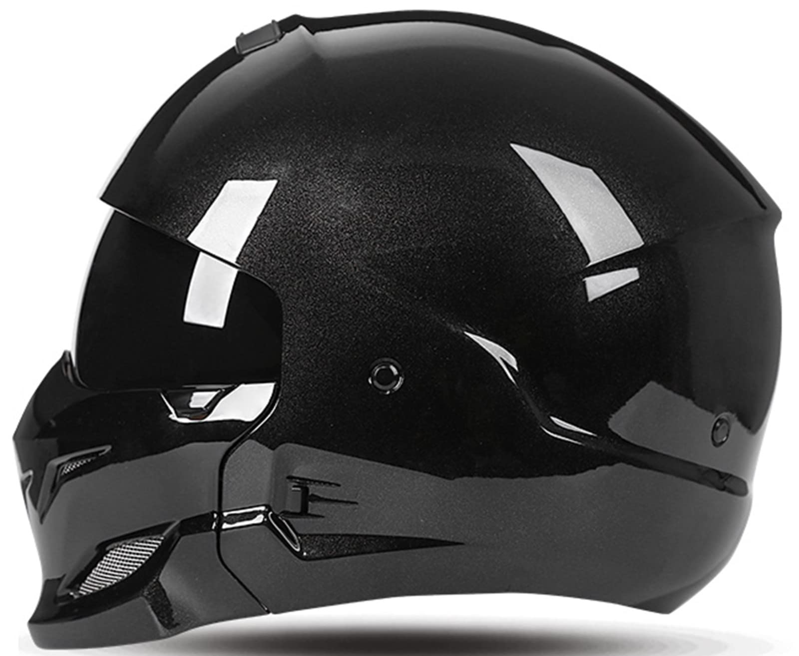 Casco Integrale Moto Retrò Scorpione Mezzo Casco Rimovibile Chin Crash Casco, Può Essere Casco Integrale Mezzo Casco, Casco Moto Certificato DOT/ECE Personalità Di Guida I,XL59-60CM