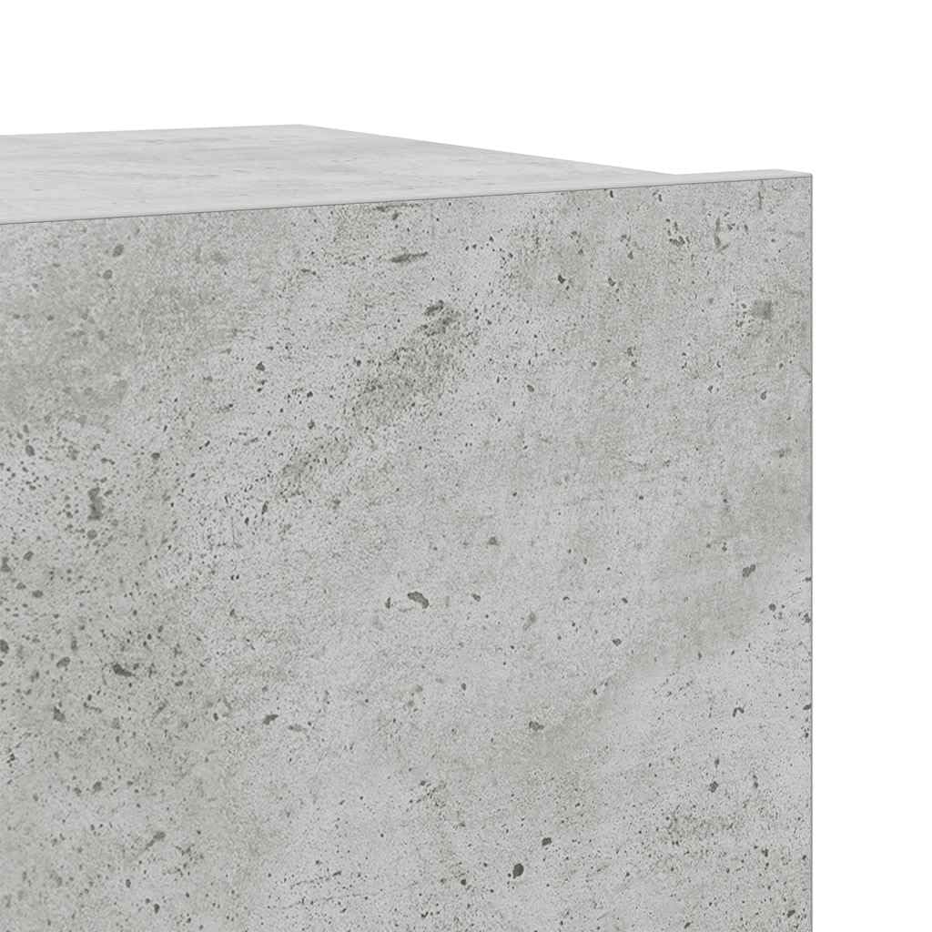 7-TLG. TV-Schrank-Set Betongrau Holzwerkstoff, Wandmontage Lowboard für Wohnzimmer, modernes Media-Center mit reichlich Stauraum