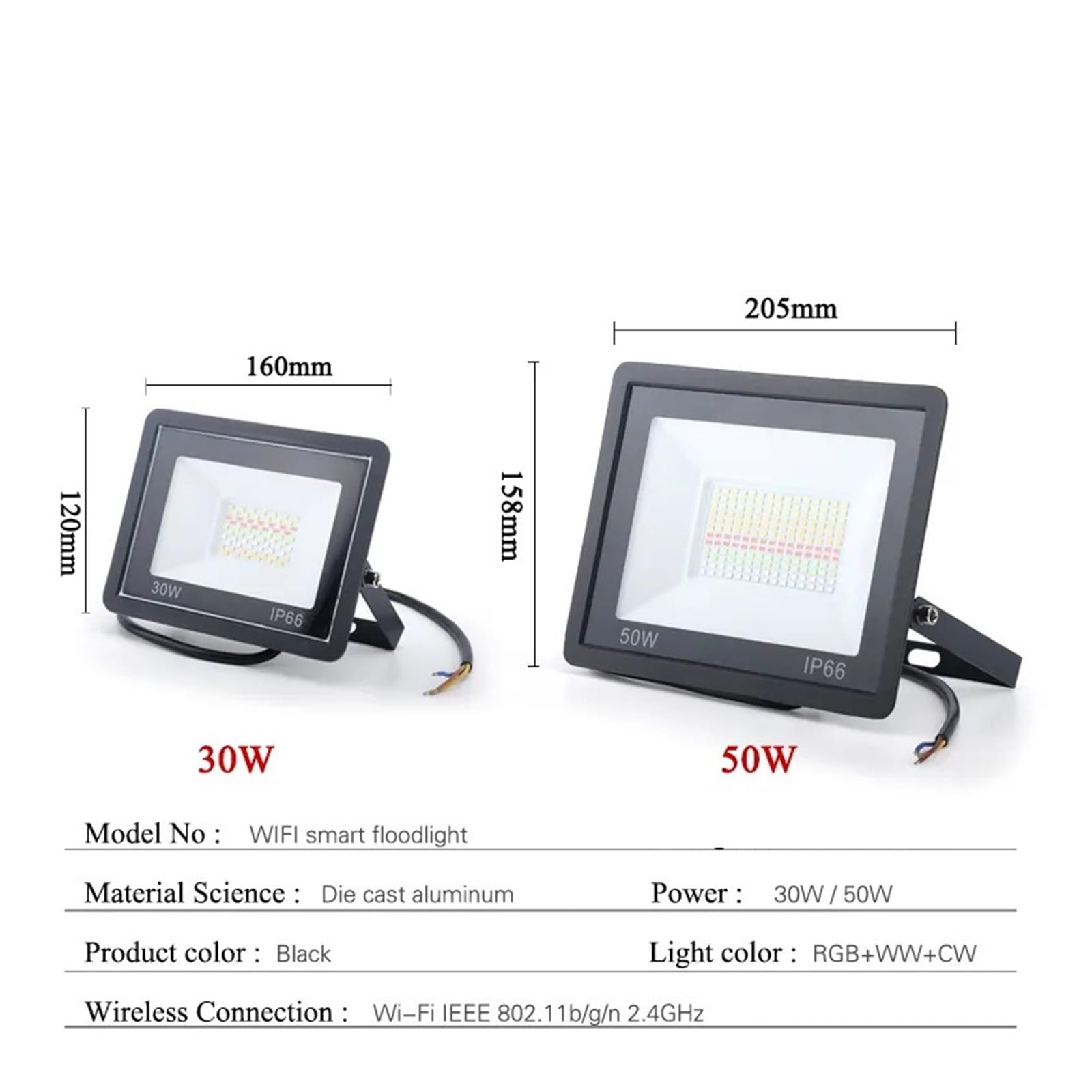 Naświetlacz LED, Zewnętrzne Światło Halogenowe Led Inteligentne Życie Aplikacja Ogród Dom Wodoodporny Reflektor Etap Świąteczne Dekoracje Lampa RGB 30W 50W 100W(30W 1pcs)