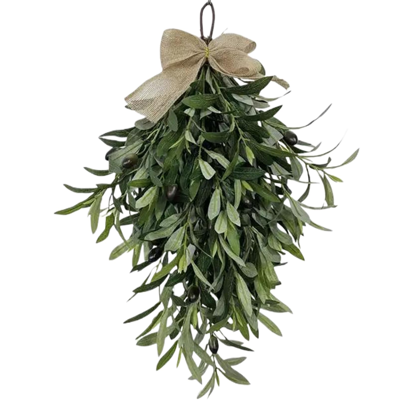 Olive Wreaths 24 Inch Artificial Greenery Decoration Hanging Olive Branch Wreath for Home Hall Fireplace Wall