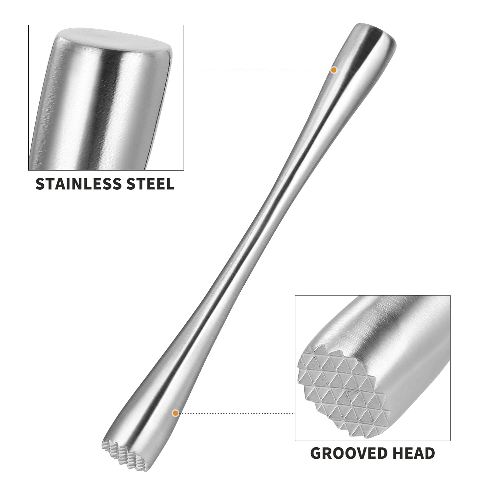Cabilock Masher Tool Muddler Muddler for Kitchen Masher Margarita Muddler T Tool Jigger for Bartending Masher s Muddler Fruit Crusher Mojito Muddler Drinks Stainless Steel