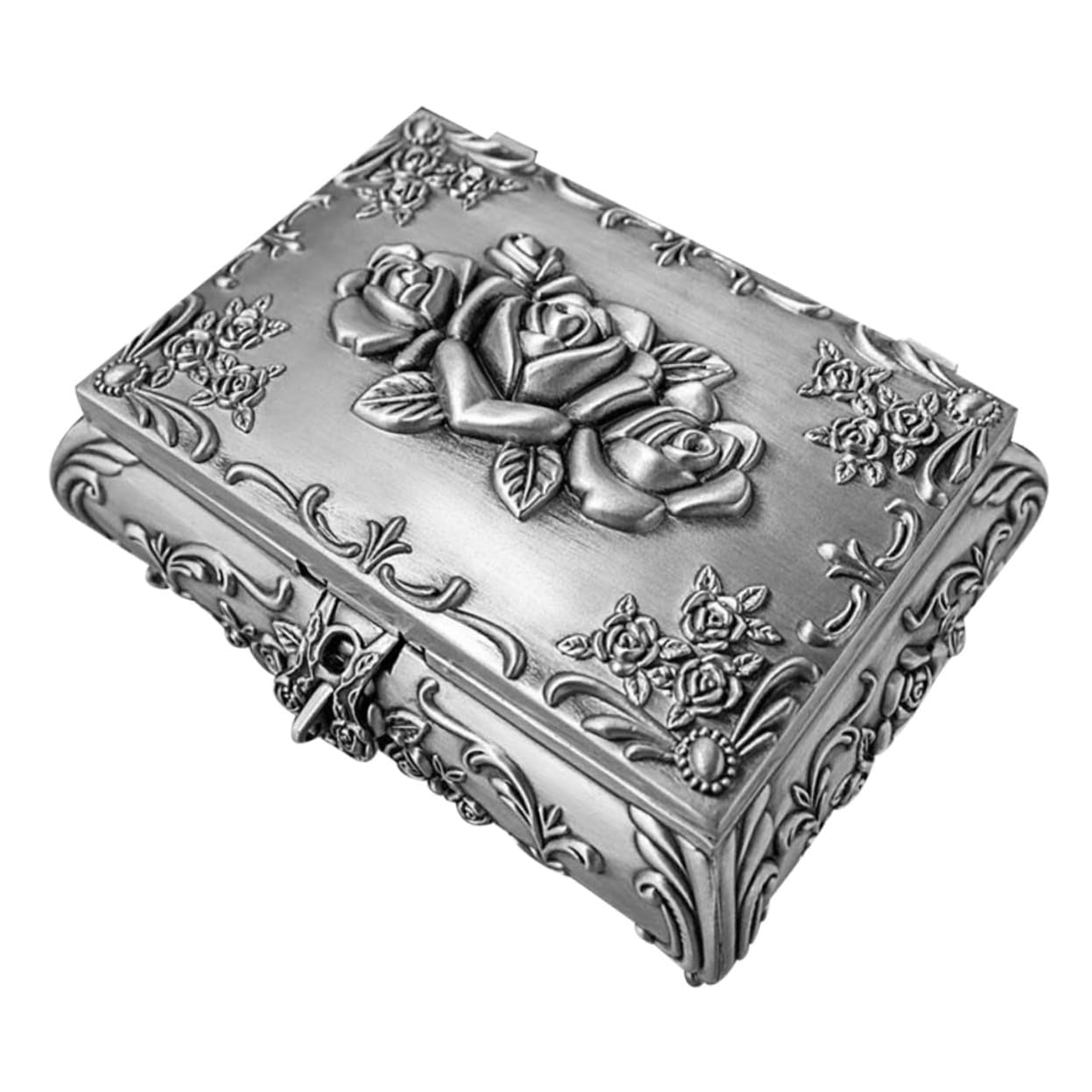 minkissy Pudełko Na Biżuterię Z Metalu W Stylu Retro Organizer Do Przechowywania Biżuterii Etui Na Drobiazgi Etui Na Kolczyki Pojemnik Na Drobiazgi W Stylu Vintage Pojemnik Na