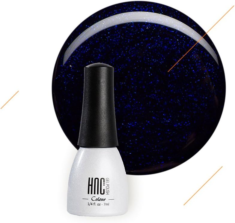 NadiaGel HNC Non-Toxic Soak-Off UV LED Gel Nail Polish Good and Evil - Glitter Blue Color