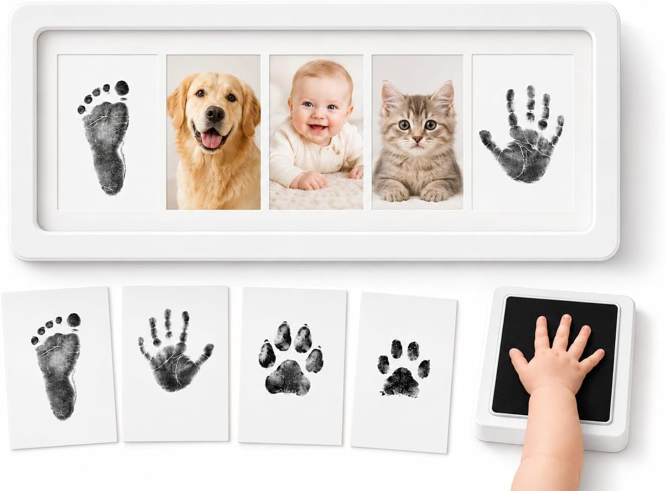 MARICELA88VICTE Ink Stamp PAD with Two Print Cards for PET Keepsake Gifts, Keepsake Footprints, PAW Prints, Newborn Keepsake, Mess-Free PAW Print KIT for Dogs and Cats