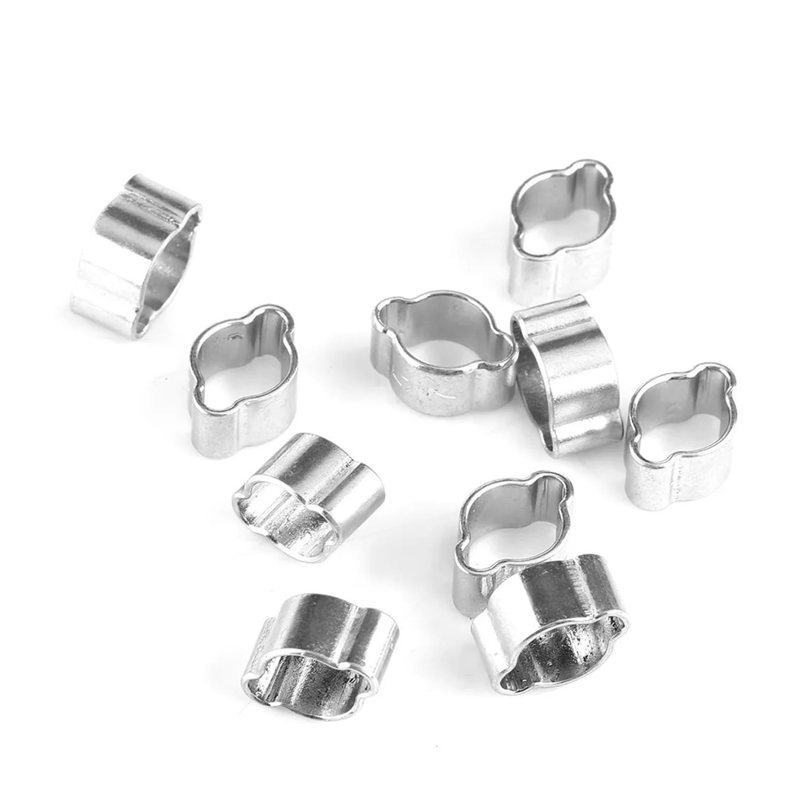 Ozxzh One Color 10Pcs Galvanized Double Ears Hose Clamps 5-23Mm Two-Ear Pipe Clamp Or Fule Petrol Tube Hardware(9 To 11Mm)