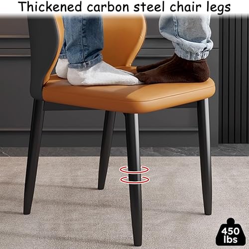 Miniatura 7 de YVYKFZD Juego de sillas de comedor simples, sillas de cocina de piel sintética, silla de comedor sin brazos con patas de metal, silla tapizada para