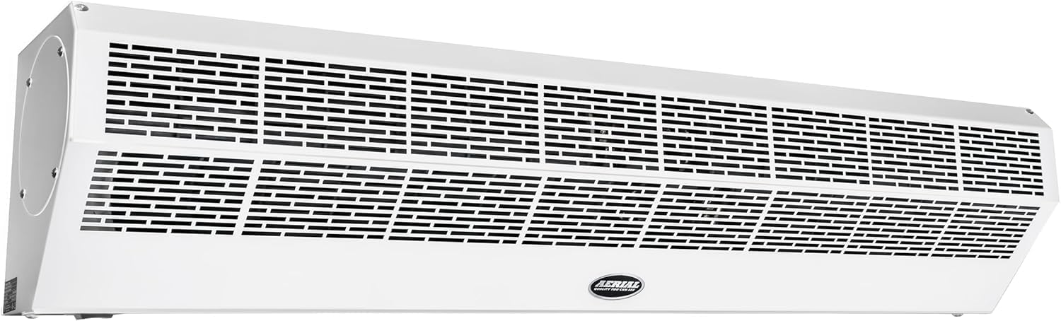 DuraSteel Wall Mounted Air Curtains for Doors Commercial - 48 Inch White Fly Fans - Super Power Over Door Fan with MS Switch - Sliding Under Door Fans to Move Air Curtain Blower Keep Flies Bugs Out