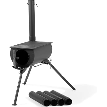 CampFeuer Tent Stove 58 x 86 x 240 cm Black Portable Wood Stove for Camping Outdoor Tent Tent Heater Camping Tent Stove Outdoor Stove Outdoor Stove Camping Accessories