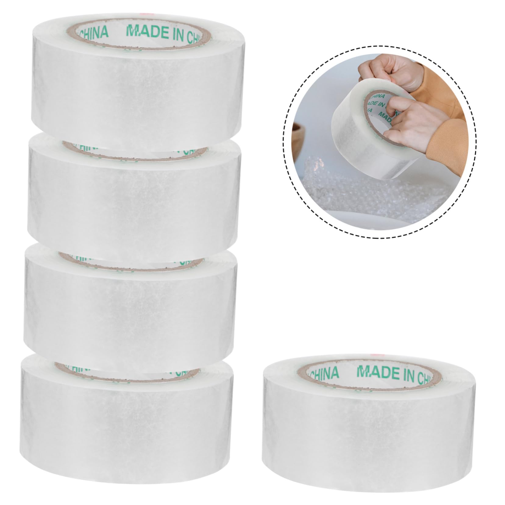5 Rolek Heavy Duty Shipping Tape for Packing Transparent Packaging Tape for Moving Boxes Strong Adhesive Yards Total Yards