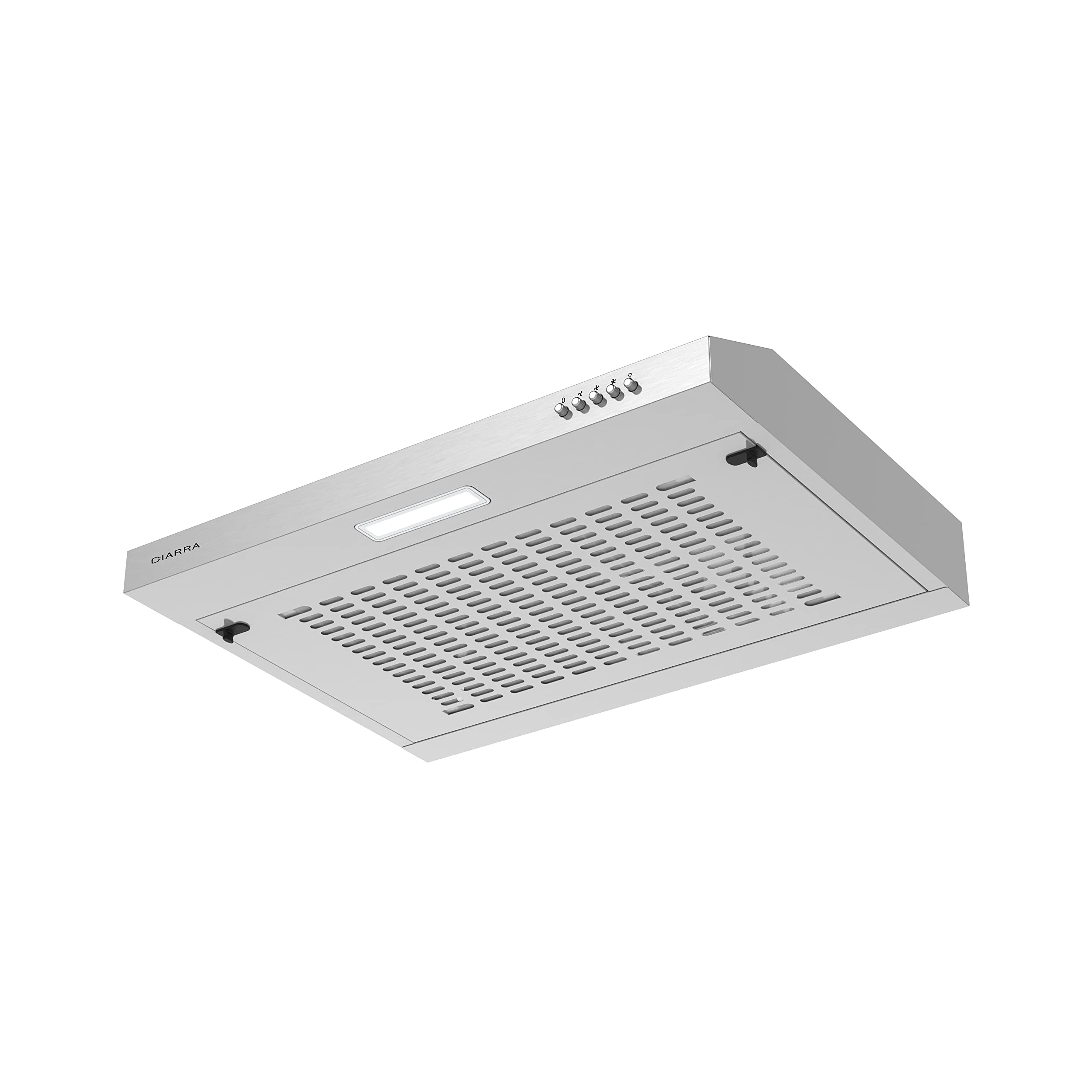CIARRA Cappa Aspirante 60 cm Sottopensile Cappa da Cucina con Pannello Argento LED Montaggio a Parete con Ventola Estrattore (Bianco)-CAW6903A
