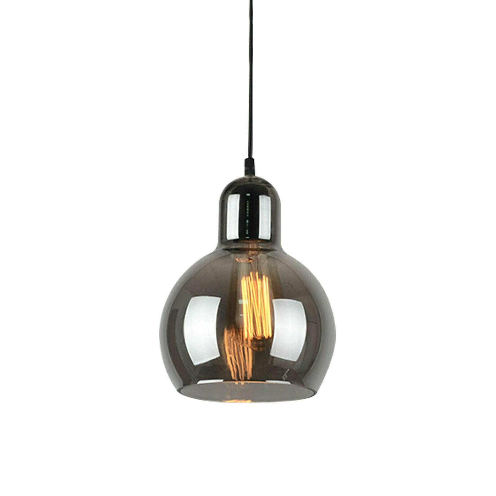 TFCFL Glass Pendant Light - Vintage Style Glass Hanging Light,E27 Round Shadow Loft Chandelier,10W Ceiling Lamp Modern,Pendant Lamp