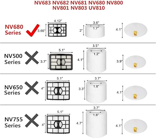 Miniatura 5 de ConPus Filtro de repuesto para Shark Rotator DuoClean Powered Lift Away Speed Vacuum NV680, NV681, NV682, NV683, NV800, NV801, NV803, UV810, 2 HEPA