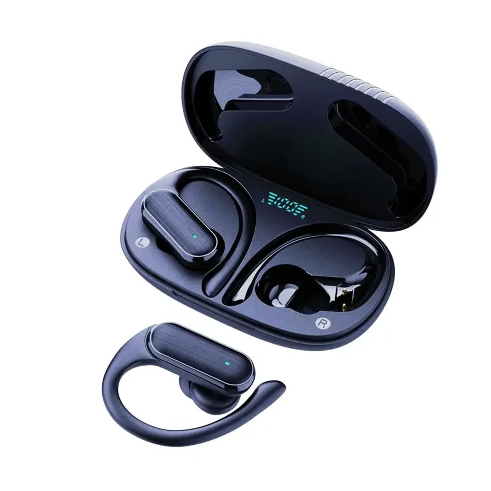 Auricolare Bluetooth V5.3 Auricolari Cuffie con microfono Cuffie Auricolari sportivi Anti-sudore(Blue)