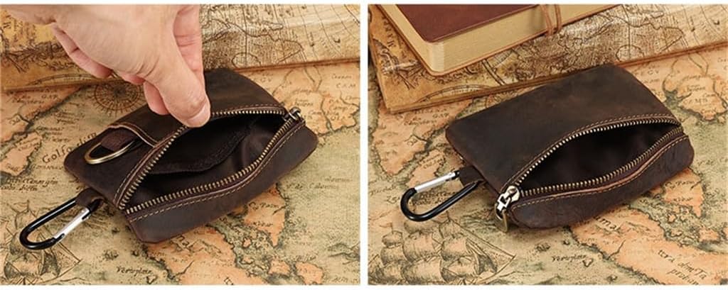 コーヒー色ヴィンテージ小さな財布コインキャッシュキーポータブル収納袋カードバッグ小銭入れ