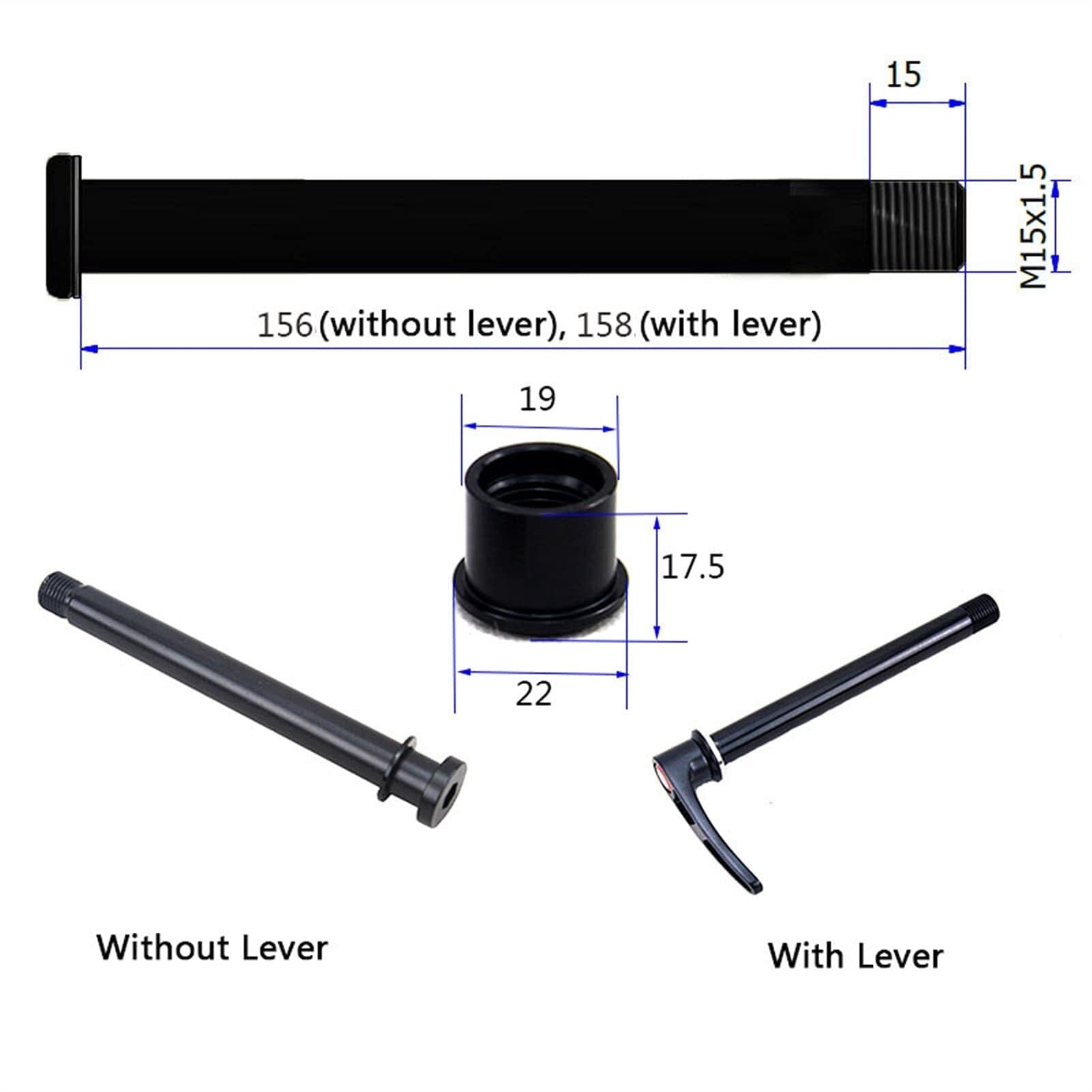 Rilasci Rapidi Per Bicicletta Spiedini for mozzo ruota bici 15x110 spiedo perno passante anteriore for forcella MTB bicicletta da strada asse 15 x 110 con dado di bloccaggio lunghezza 156-158 mm