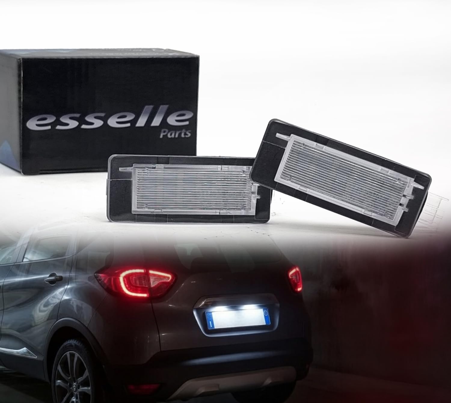 Placchette Luci Targa LED Compatibili con Renault Captur Espace 4 Laguna mk2 Laguna 3 Latitude Modus Scenic 2 Scenic 3 Scenic Xmod Zoe 18 SMD CANBUS 6000K Bianco Ghiaccio Plug & Play Nessun Errore