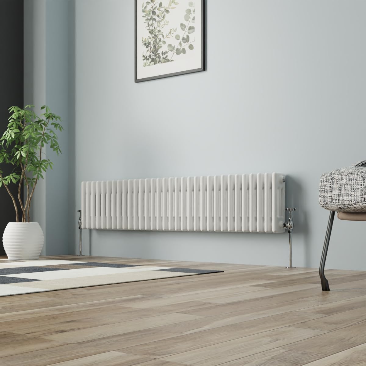 NRG Column Radiator Gloss White 300x1462mm Triple Cast Iron Rads