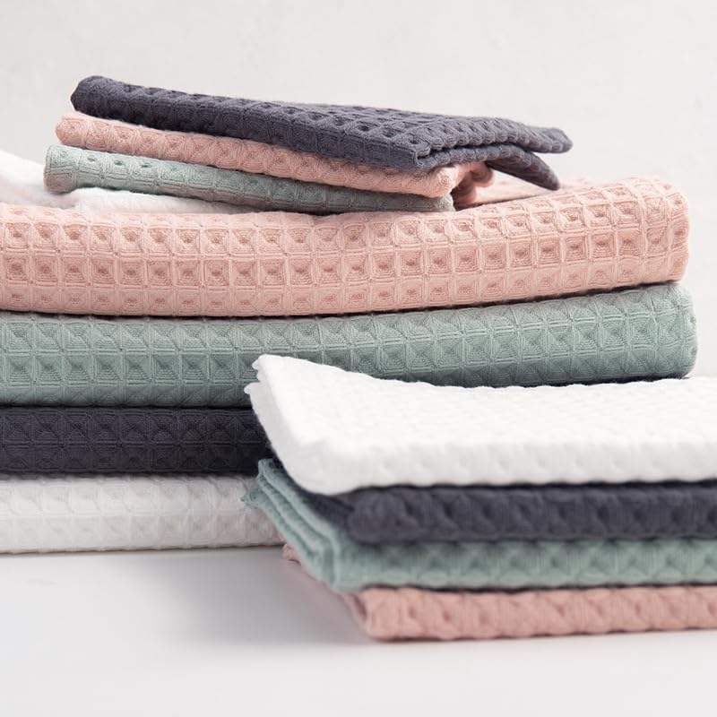 a Towels - 6 toallas cuadradas de algodón de doble capa de 13.7 x 29.5 pulgadas, peso ligero, toallas de secado rápido para tu baño, baño y tocador (rosa)