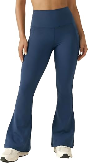 Rock Paper Scissors Premium Flare Gym Pants, Bootcut Style High-Waisted, Sweat-Wicking, Athletic Fit Wide Leg Gym Tights f...