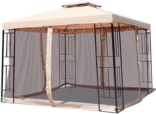 TANGKULA - Cenador de toldo para exteriores, marco de acero, para jardín, jardín, patio, casa, fiesta, casa, patio, estructuras de jardín, cenador