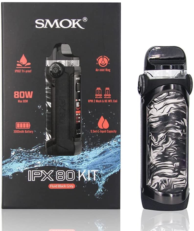 Smok IPX 80 Kit | Original Smok 80W Vape Kit built in 3000mAh Battery with 5.5ml RPM 2 Pod With Mesh 0.16ohm DC 0.6Ω MTL Coil sans nicotine ni de tabac