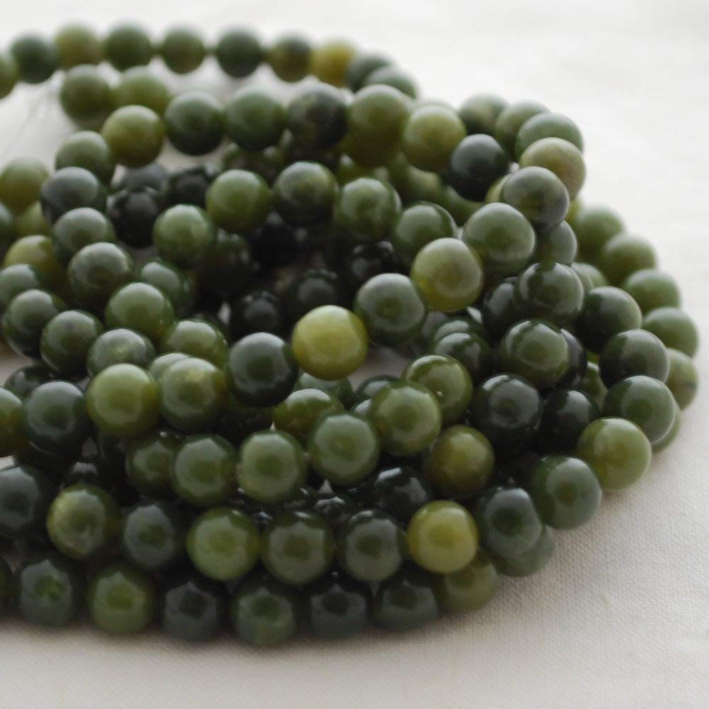 Grade A Natural Jade Nephrite Semi-Precious Gemstone Round Beads - 6mm - 15.5" Strand
