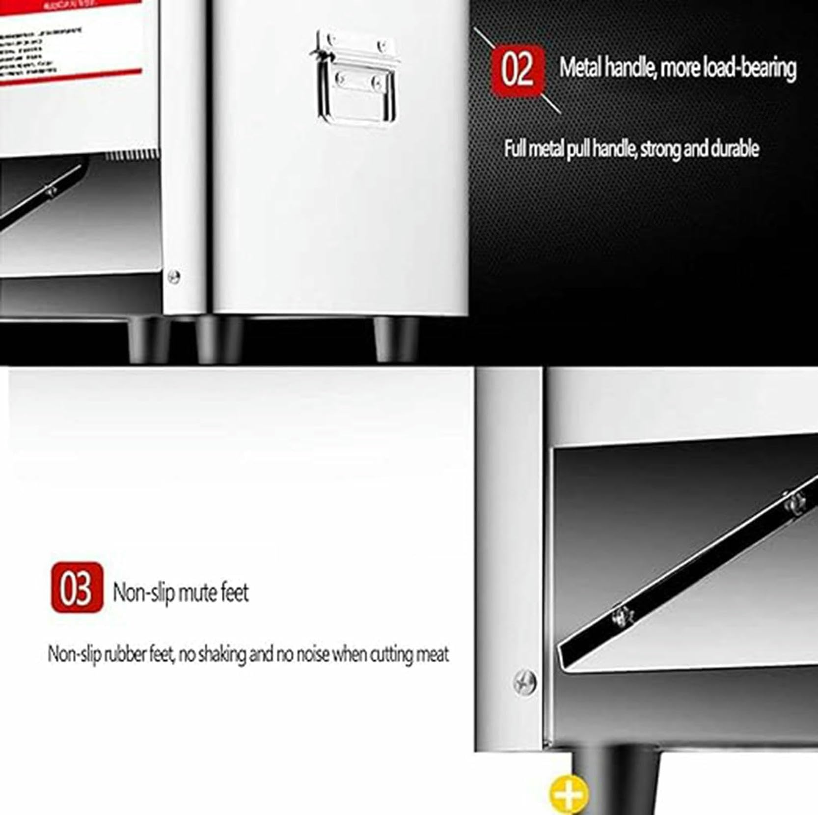 Affettatrice Elettrica per Carne, Macchina per Tagliare E Sminuzzare Carne in Acciaio Inox per Maiale Disossato, Pollo E Pesce, per Uso Domestico E Commerciale, 20 Mm, 5,0 Mm