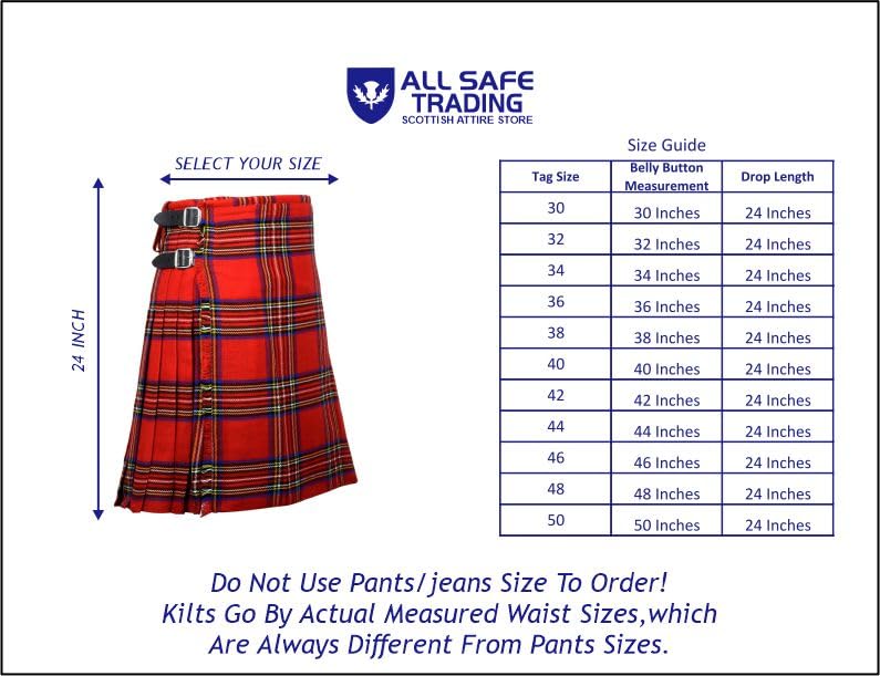 Image of 8 Yard Mens Kilt - Authentic Tartan Kilt for Men Highland Outfit for Weddings & Traditional Scottish Wear