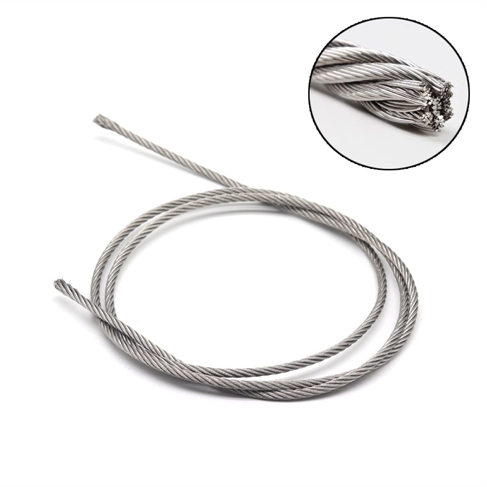 Cable Acero,Cable Acero Plastificado Kit de barandilla de cable de cable de cable de acero inoxidable de 20 m / 30 m / 50m 316 Kit de barandilla de cable 7x19 3mm DIA para aplicaciones en interiores o