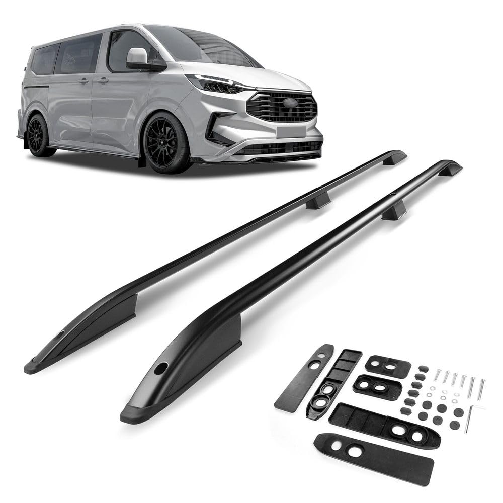 CHROMEMASTER | Relingi Dachowe Kompatybilne z Ford Tourneo Custom L1 | SWB SHORT 2023+; Zamontuj na Relingach Bagażnik Dachowy, Kosz Dachowy, Boks Dachowy lub Uchwyt Rowerowy | Aluminium