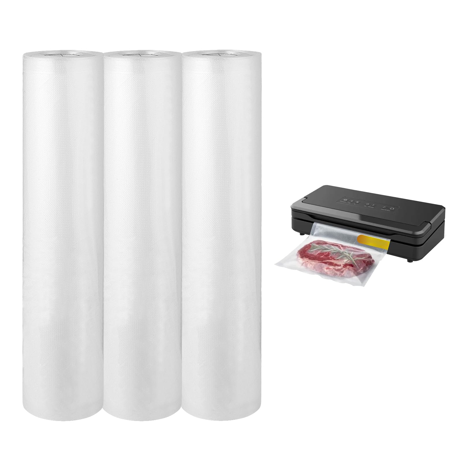 FoodSaver, Reusable Vacuum Bags, for FoodSaver Food Vacuum Packer, BPA Free, 4 Rolls Vacuum Bags (28cm x 5.5m), 1 Roll Vacuum Bag (20cm x 6.7m), 36 Vacuum Bags (950ml