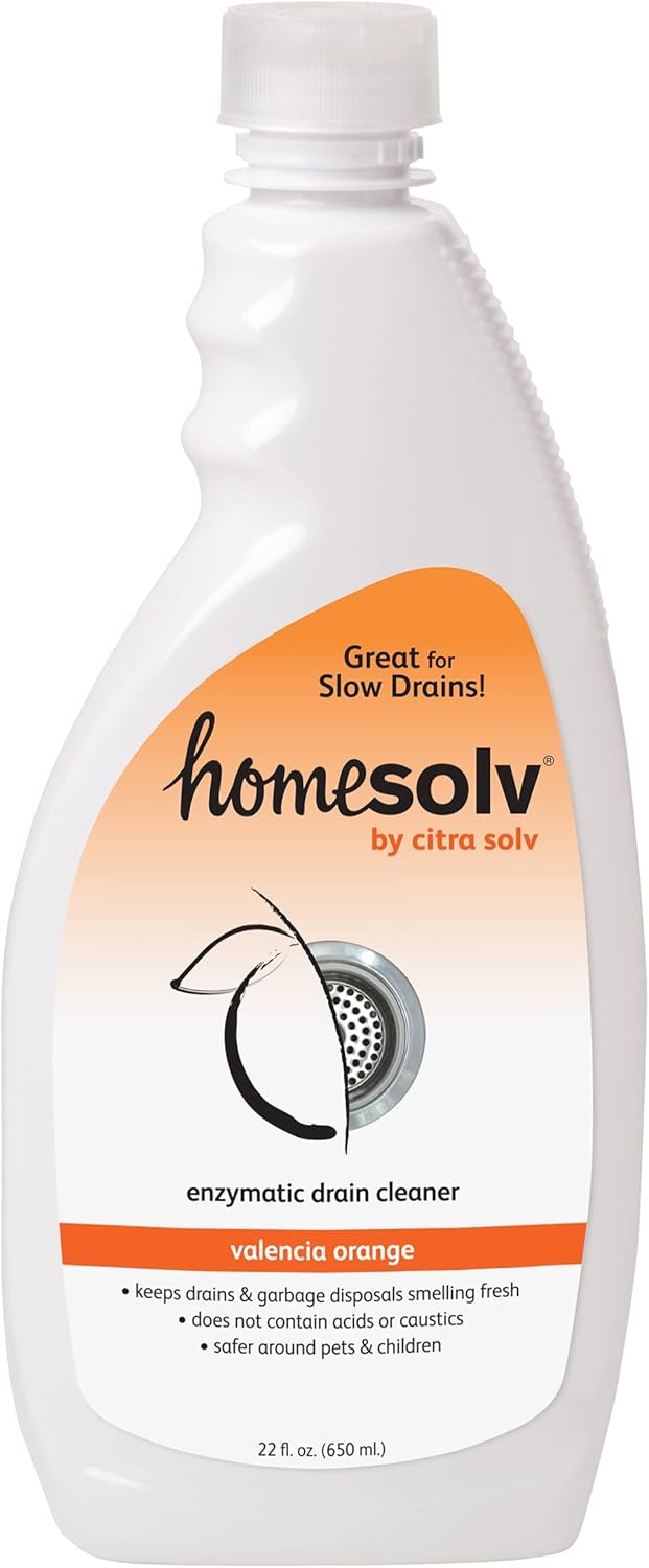 Homesolv Enzyme Drain Cleaner & Build Up Remover (Citra Drain), Valencia Orange, 22 Fluid Ounces (Pack of 6) 6 Pack
