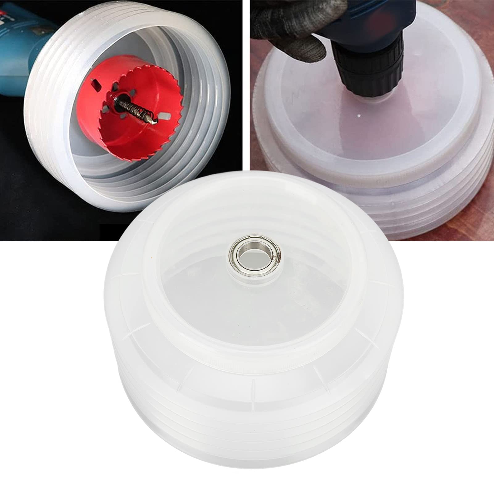 Drill Dust Cover Silicone Elastic Hole Saw Dust Shield Transparent Dustproof Removable Hole Saw Dust Catcher for Ceiling