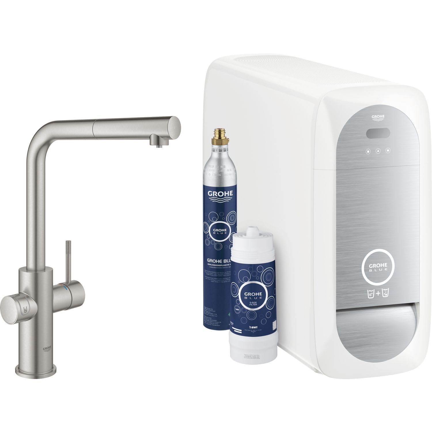 GROHE Blue Home - Starter Kit (L- Auslauf, 3 gefilterte und 