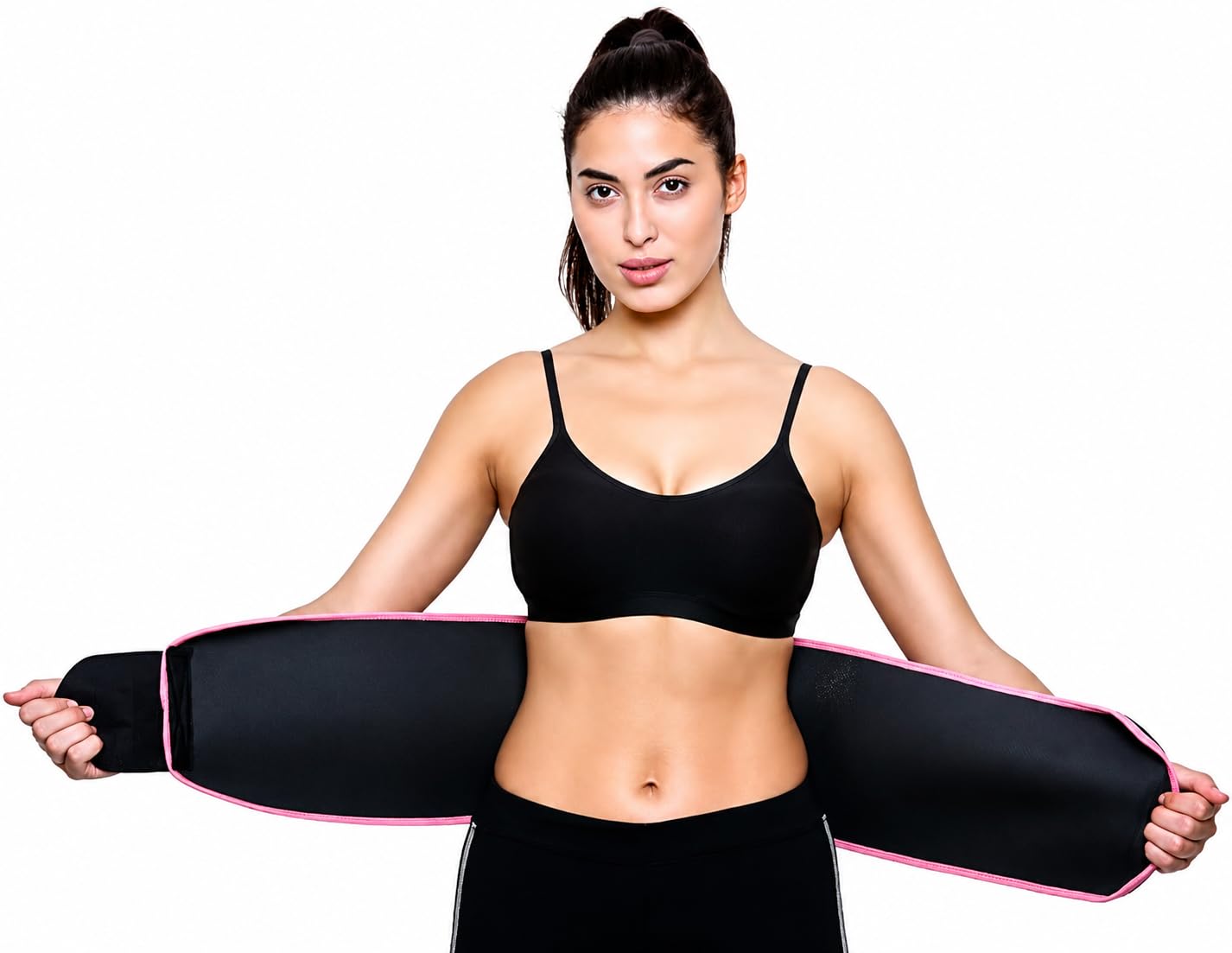Sweat Slim Pro Belt Waist Trimmer, Black, 100x20 cm, Neoprene, Adjustable Velcro, High Stretch, Free Size, Unisex-image-47