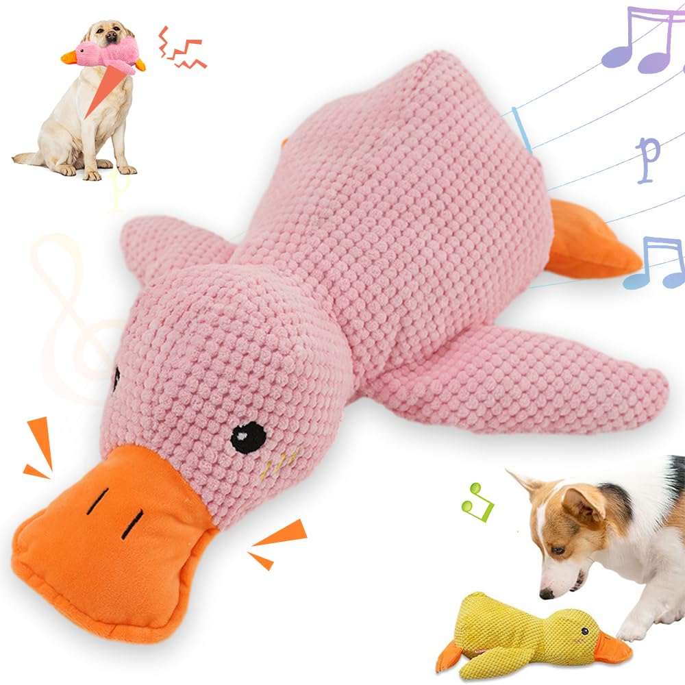 Koujut 2025 Upgraded Dog Toys for Aggressive Chewers, New Duck Dog Toys for Large Dogs, Puppy Toys Indestructible for Large Medium Small Dogs (Pink,