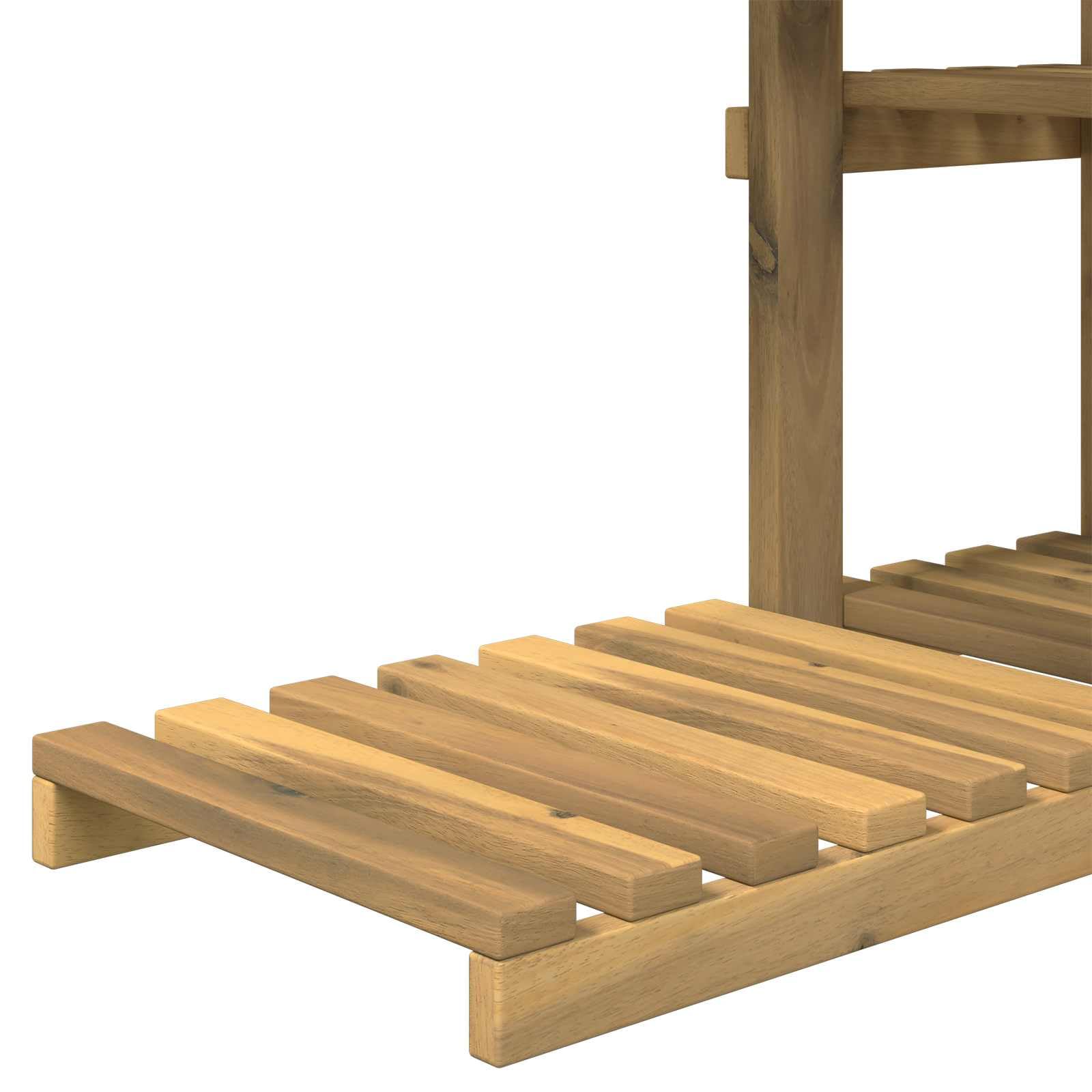 vidaXL Supporto per piante Bianco 93 x 25 x 114,5 cm, Supporto per piante in legno di acacia, decorazione moderna per giardino, espositore elevato per patio e balcone
