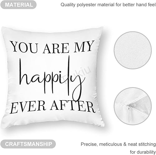 Miniatura 3 de Fundas de almohada decorativas con texto en inglés «You are My Happily Ever After», funda de almohada cuadrada para sofá, dormitorio, automóvil,