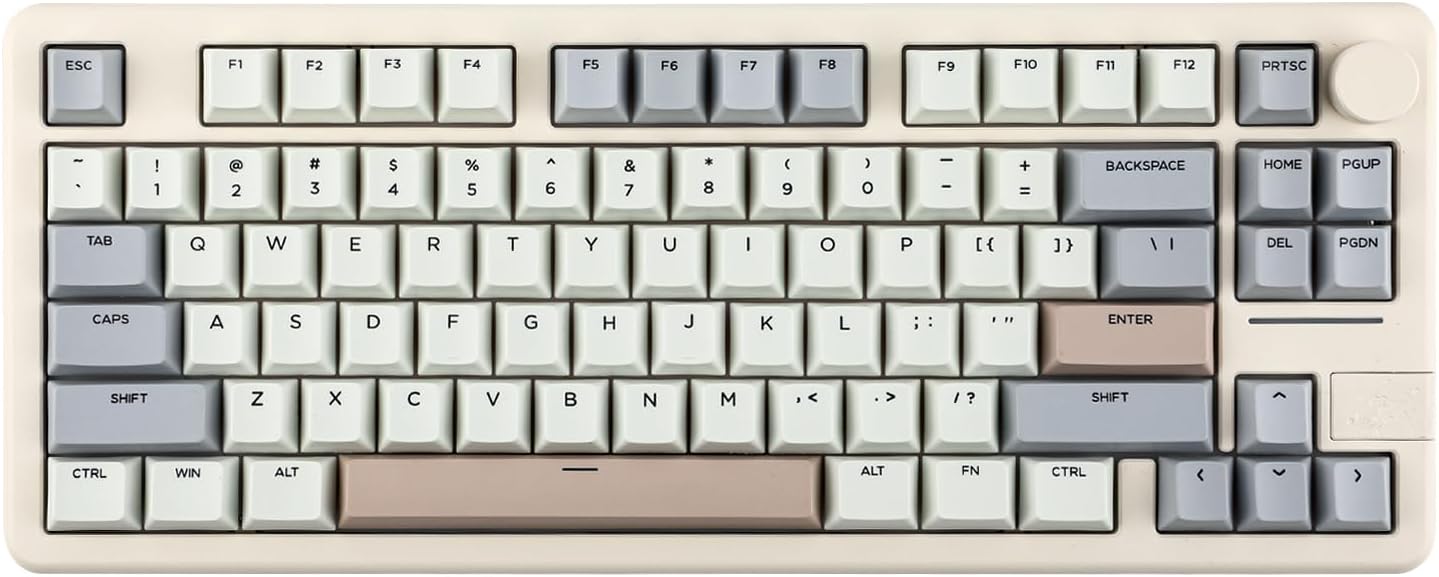 EPOMAKER Galaxy70 Aluminum Wireless Mechanical Gaming Keyboard, Tri-Mode Bluetooth/2.4GHz/USB, Solid, Programmable and Hot-Swappable, US ANSI (White Grey, Petal Linear Switch)