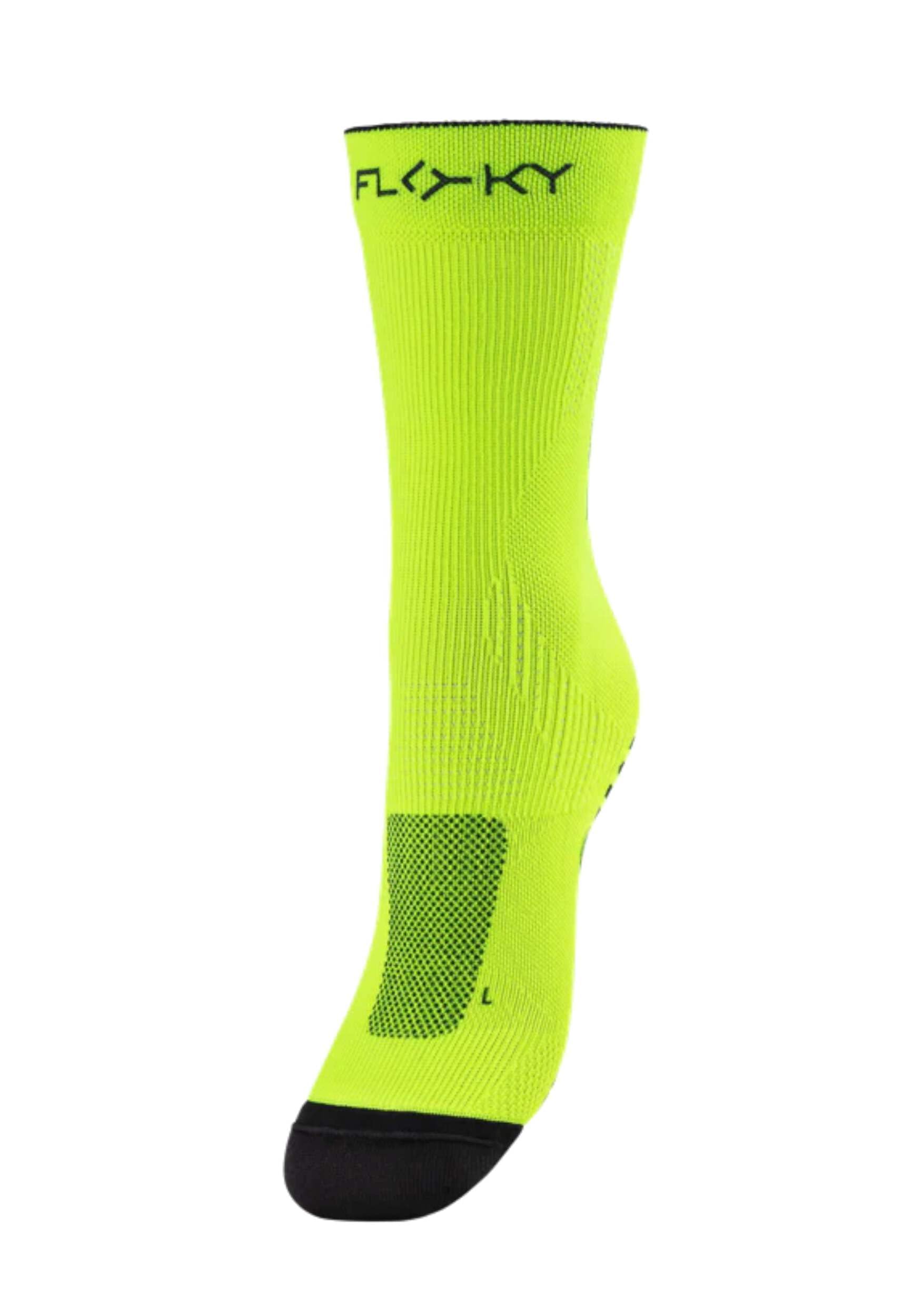 Floky Men's Yellow Neon Run Up Medium Running Socks, 44-47